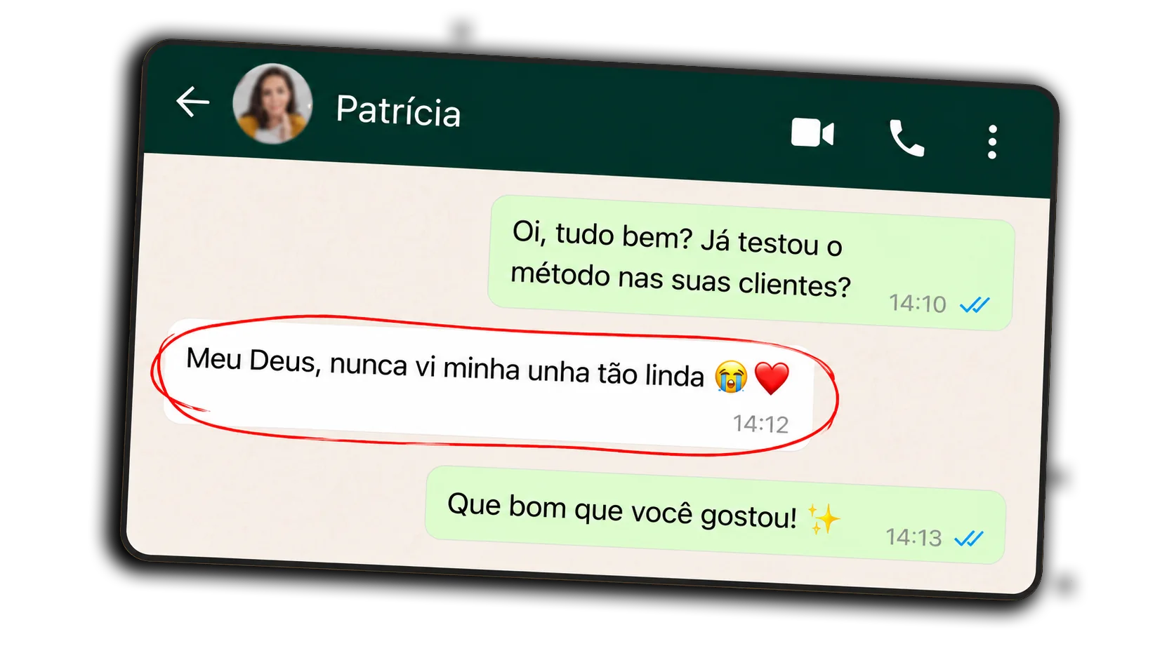 Depoimento da Patrícia sobre o resultado nas unhas